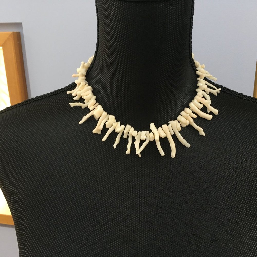 Rebecca Collins White Coral Necklace